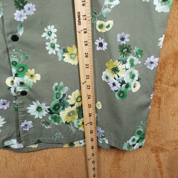 JOHN ELLIOTT Camp Shirt Mens Size 4 XL Green Floral Camo Bloom Pocket $298 - Picture 8 of 9
